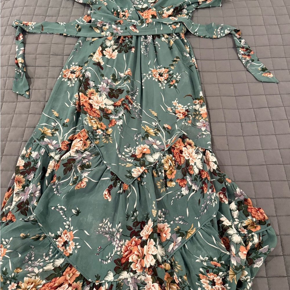Baltic Born Katherine Faux-Wrap Maxi Dress - SIZE LARGE